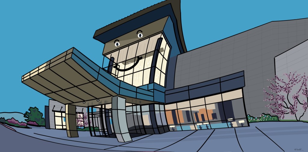 Carton face on a modern facility